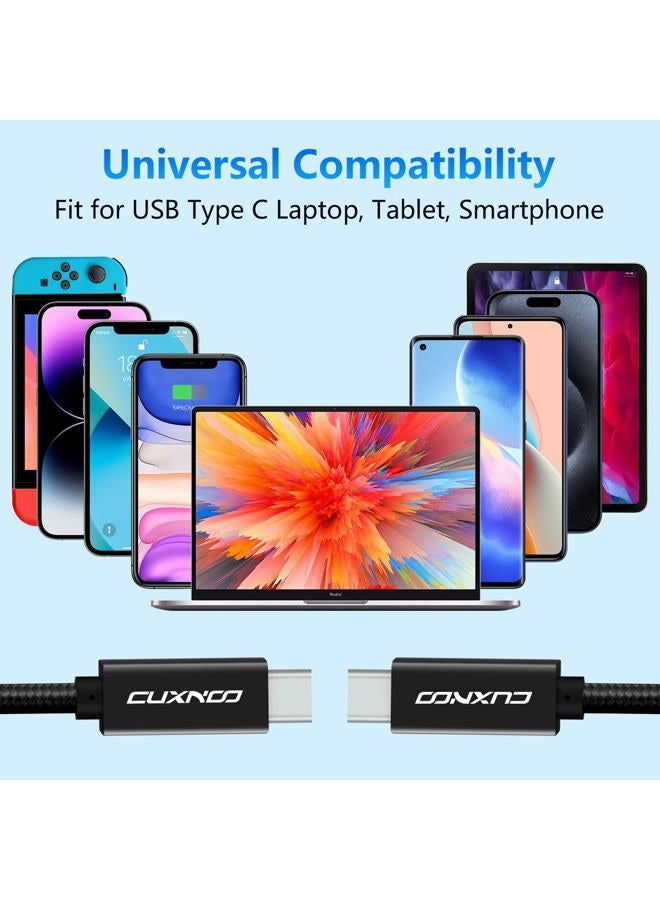 Cuxnoo USB C 3.2 Gen 2 Cable 6.6ft, 4K Video Display USB C-C Monitor Cable Support 100W Fast Charge and 10 Gbps Data Transfer for Type-C iPhone 15 Pro, MacBook Pro/Air, Chromebook, Matebook, Thinkpad - Image 5
