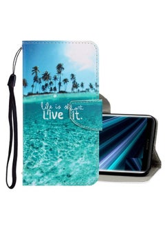 Case Cover For For Sony Xperia XZ3 3D Colored Drawing Horizontal Flip PU Leather Case with Holder & Card Slots & Wallet(Coconut Tree)