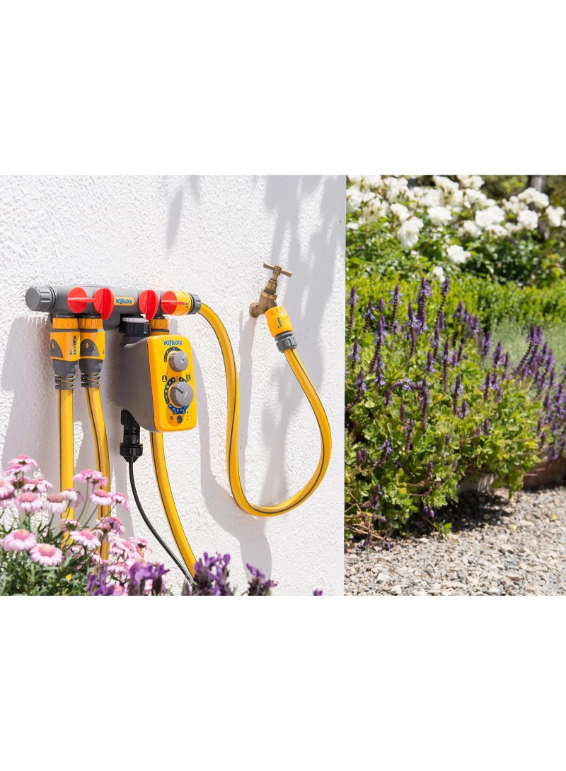 Hozelock 4 Way Tap Connector | Multi Outlet Garden Water Distributor | Independent Flow Control for Irrigation Systems - Image 2