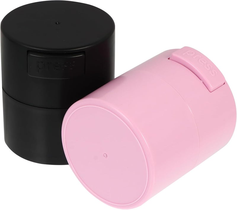 Healifty Eyelash Glue Storage Container Set 2pcs Matte Pink and Black Eyelash Extension Storage Tank Sealed Makeup Organizer for Home and Travel - Image 1