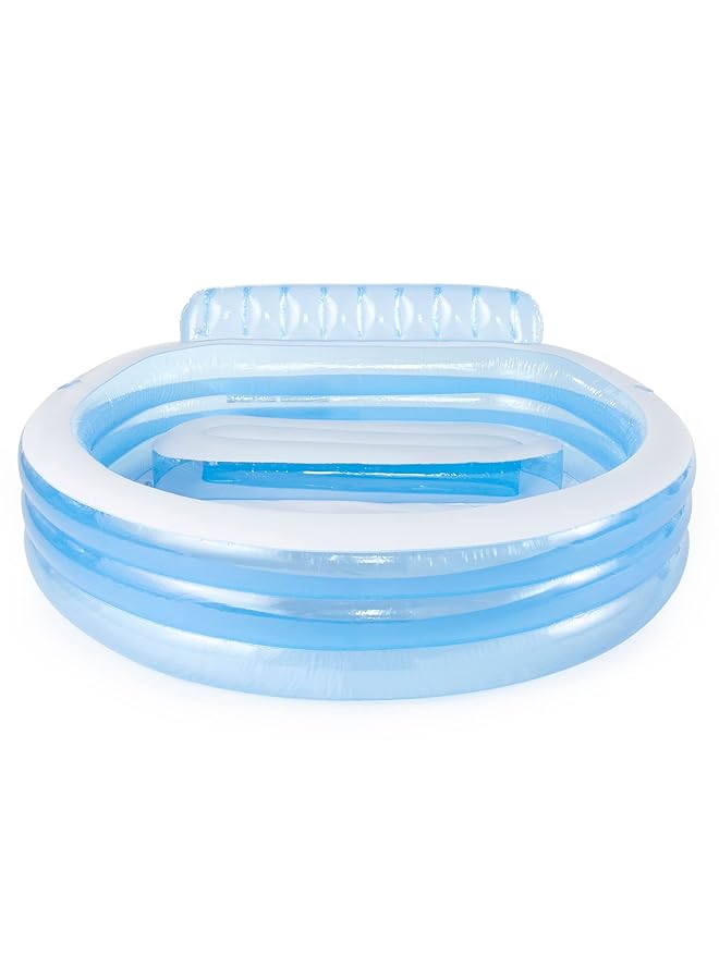 انتكس حوض سباحة عائلي قابل للنفخ بمساحة 90 بوصة × 86 بوصة × 31 بوصة للأعمار من 3 سنوات فما فوق - Image 3