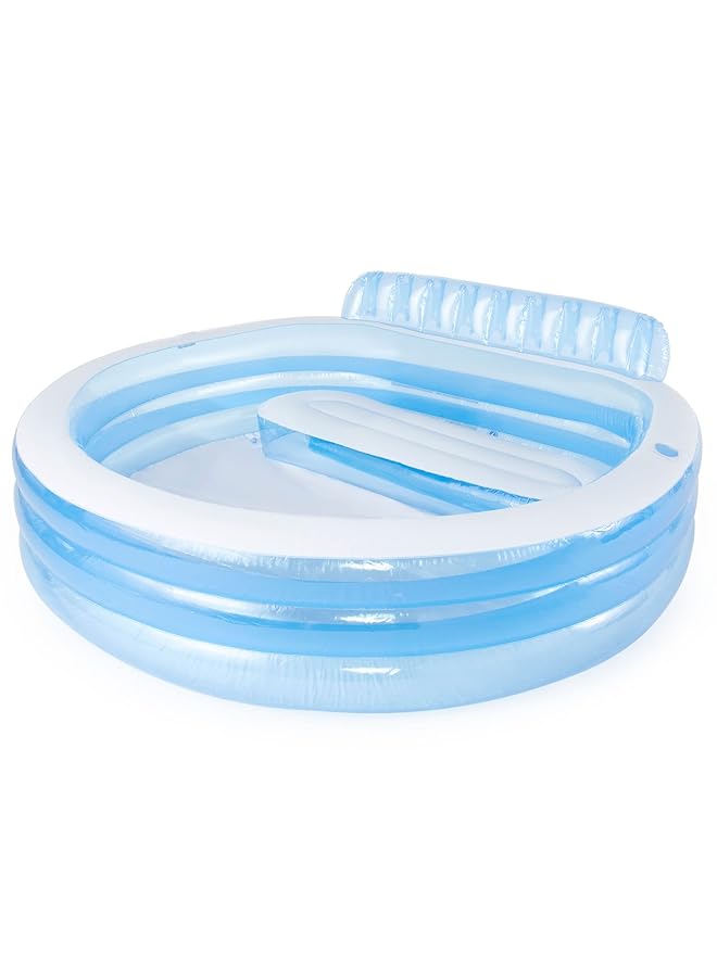 انتكس حوض سباحة عائلي قابل للنفخ بمساحة 90 بوصة × 86 بوصة × 31 بوصة للأعمار من 3 سنوات فما فوق - Image 1