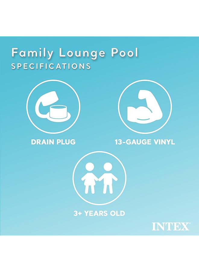 انتكس حوض سباحة عائلي قابل للنفخ بمساحة 90 بوصة × 86 بوصة × 31 بوصة للأعمار من 3 سنوات فما فوق - Image 2