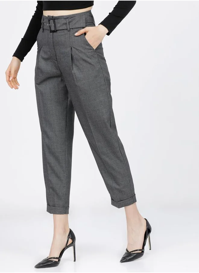 Tokyo Talkies High Rise Easy Wash Pleated Peg Trouser by Styli