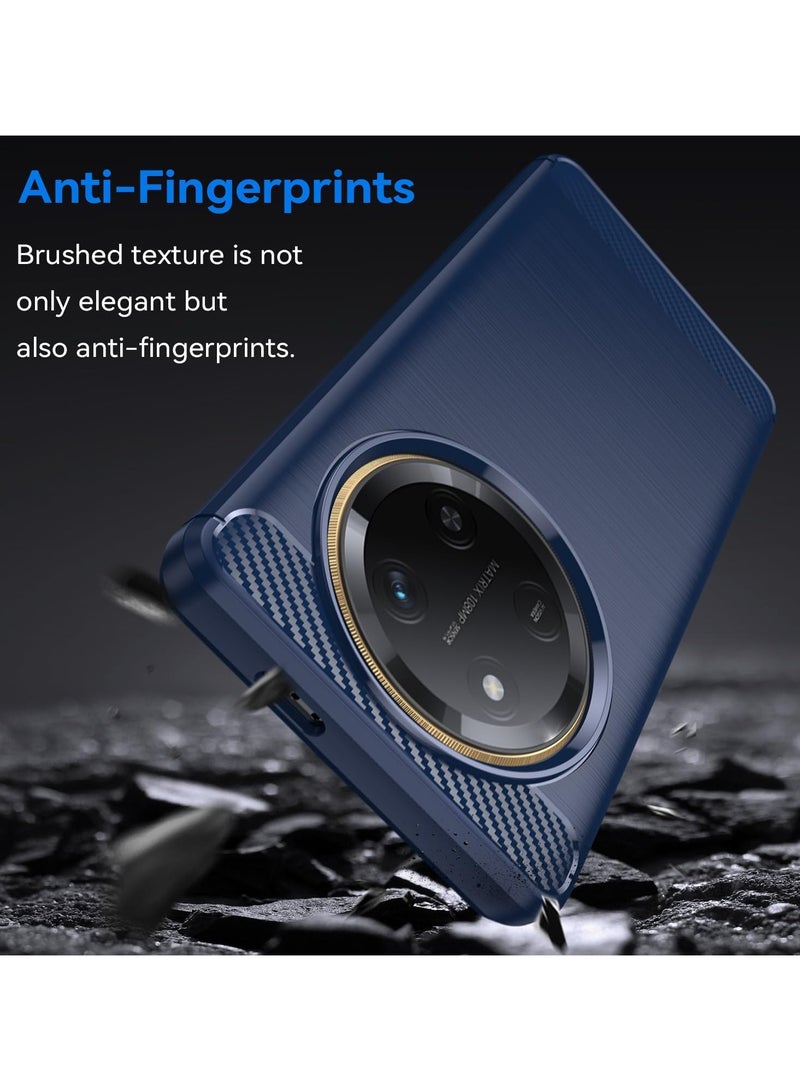 ICARLUS For Honor X9c 5G TPU Case Brushed Carbon Fiber Texture Phone Cover - Blue - Image 2