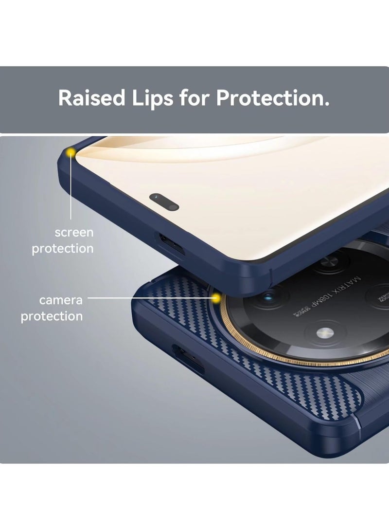 ICARLUS For Honor X9c 5G TPU Case Brushed Carbon Fiber Texture Phone Cover - Blue - Image 4