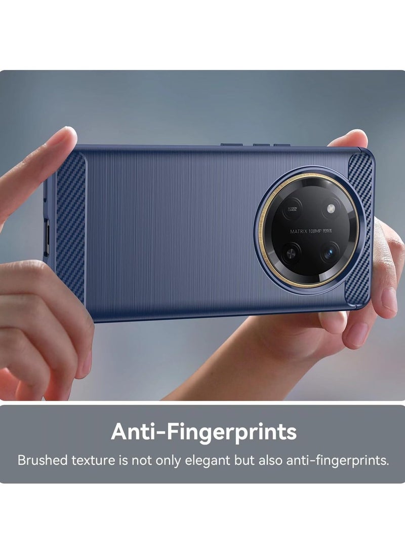 ICARLUS For Honor X9c 5G TPU Case Brushed Carbon Fiber Texture Phone Cover - Blue - Image 5
