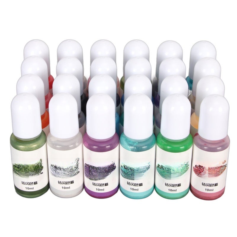 Epoxy Resin Pigment 24 Colors Nozzle Design - Easy To Use Liquid Epoxy Dye for Resin Jewelry Making, Crafts Decoration and DIY Production - Image 1