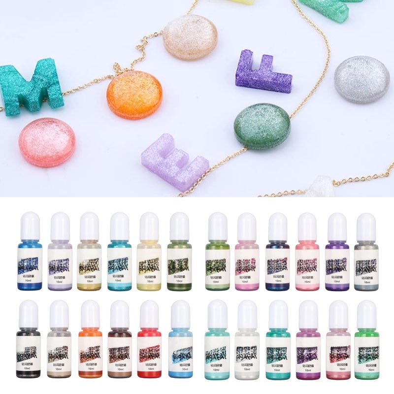 Epoxy Resin Pigment 24 Colors Nozzle Design - Easy To Use Liquid Epoxy Dye for Resin Jewelry Making, Crafts Decoration and DIY Production - Image 4