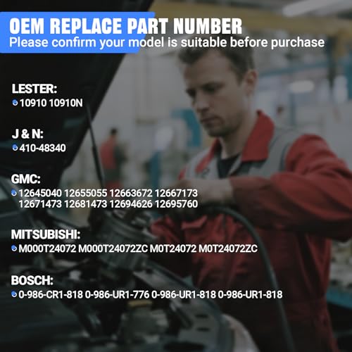 Tutor Auto 10910 New Starter Motor Replacement for 14-20 Chevrolet Silverado 1500 Suburban Tahoe Express, 14-22 GMC Sierra 1500 Yukon XL Savana 2500 3500, Cadillac Escalade ESV, V6 V8 4.3L 5.3L 6.2L, 12655055 - Image 3