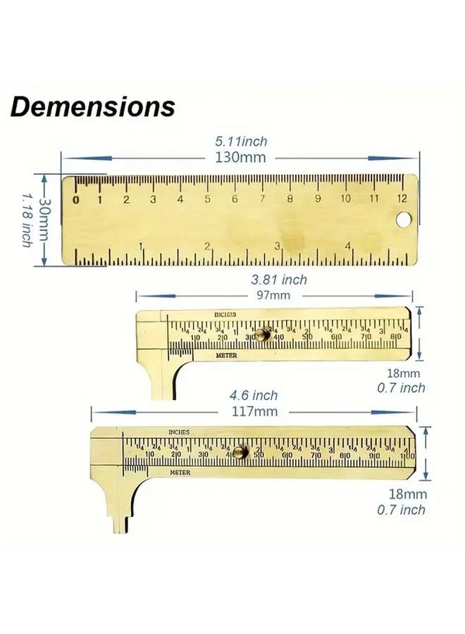 100mm Brass Vernier Caliper Dual Metric Imperial Scale Precision Measuring Tool - Image 5