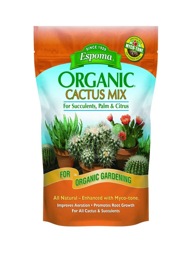 Espoma Organic Cactus Potting Soil Mix, Natural & Organic Soil for Cactus, Succulent, Palm, and Citrus Grown in containers Both Indoors and Outdoors, 4 qt, Pack of 1 - Image 1