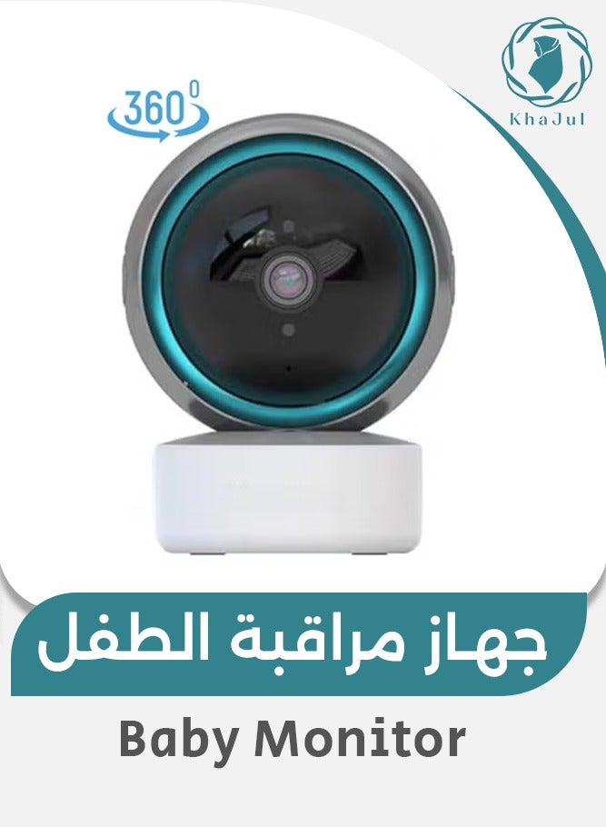 KHAJUL 360° Rotating Baby Security Camera with Motion Tracking & Zoom 5mp, Tuya App Remote Control , Night Vision, Wifi, Two-Way Talk - Image 1