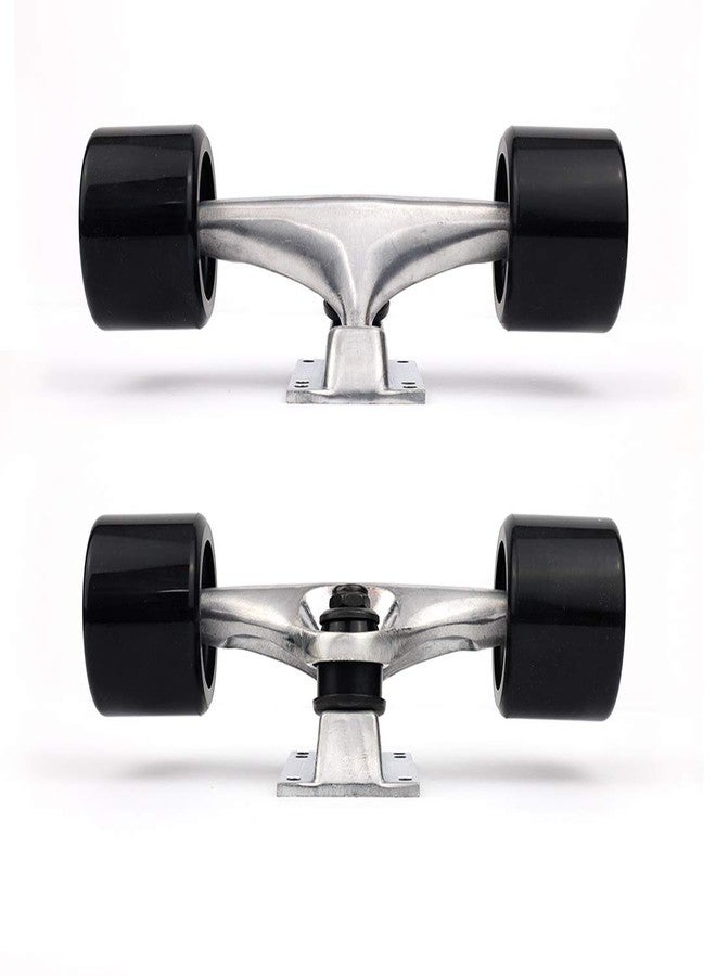 VJ Skateboard Truck and Wheel, 5.0 Skateboard Trucks (Silver) w/Skateboard Crusier Wheel 60mm, Skateboard Bearings, Skateboard Screws, Skateboard Riser Pads (Black) - Image 2