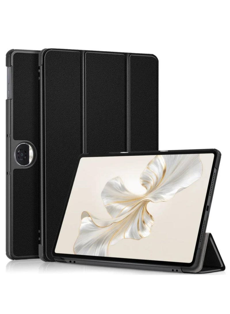 Auto Sleep Magnetic Stand Case for HUAWEI Honor Pad 9 2024 12.1 Inch HEY2-W09 HEY2-W19 Protective Cover with Smart Wake Sleep Function Durable PU Leather Slim Case for Honor Pad 9 Black - Image 1
