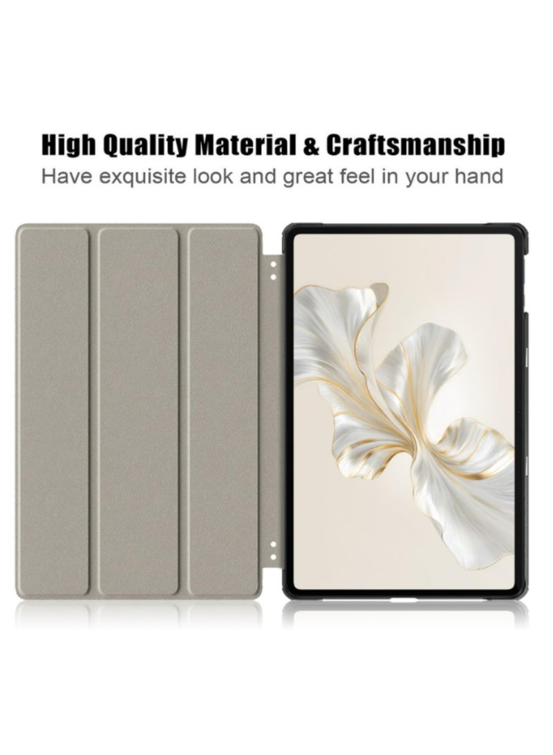 Auto Sleep Magnetic Stand Case for HUAWEI Honor Pad 9 2024 12.1 Inch HEY2-W09 HEY2-W19 Protective Cover with Smart Wake Sleep Function Durable PU Leather Slim Case for Honor Pad 9 Black - Image 5