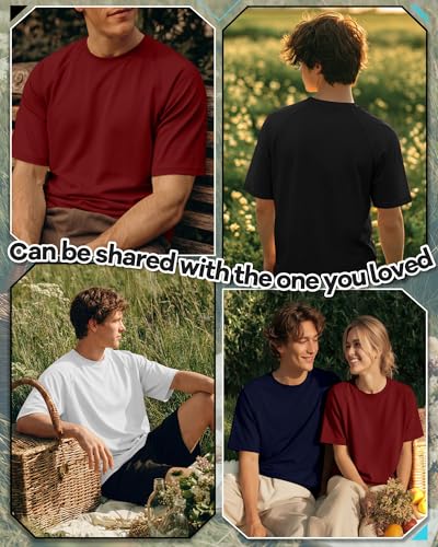 Evervibe 4 Pack Mens Big Tall Short Sleeve Tees Crew Neck Shirts Moisture Wicking Gym Casual Tops Multipack3XLargeClaret Navy White Black - Image 3