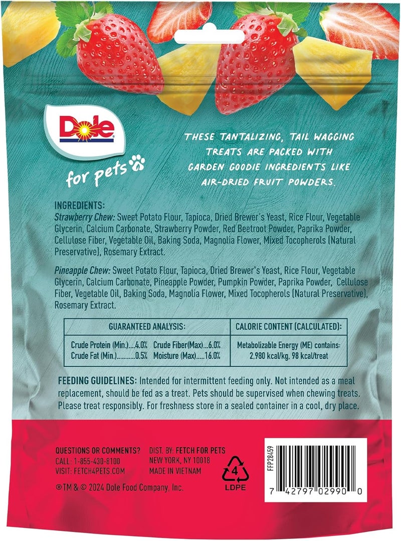 Dole for Pets Freshly Fetched Dog Chews, Assorted Strawberry & Pineapple Flavor Dog Treats, 7oz | Flavored with Real Fruits, No Wheat, Corn, Soy, Artificial Flavors, Colors, or Preservatives - Image 5