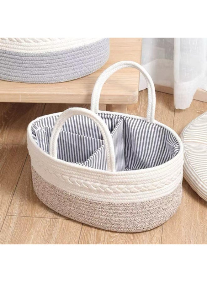 BabyShine Multi-Purpose Storage Basket for Babies – Designed to Organize Essential Baby Items such as Diapers, Bottles, Toys, and More – Modern Design with Soft Colors and Comfortable Handles for Easy Carrying - Image 2