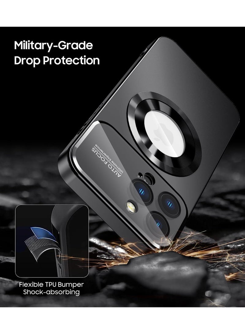 Y&D Applicable To Apple 12pro Matte Standard Leakage Magnetic Large Window Mirror Mobile Phone Protective Case - Image 3