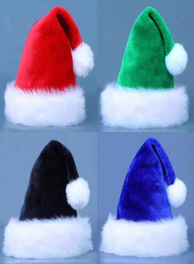 Ankelesz Santa Hat, Xmas Hat for Adults, Touch Soft Velvet Thickened Santa Hats for Christmas New Year Party Supplies (Pink) - Image 4