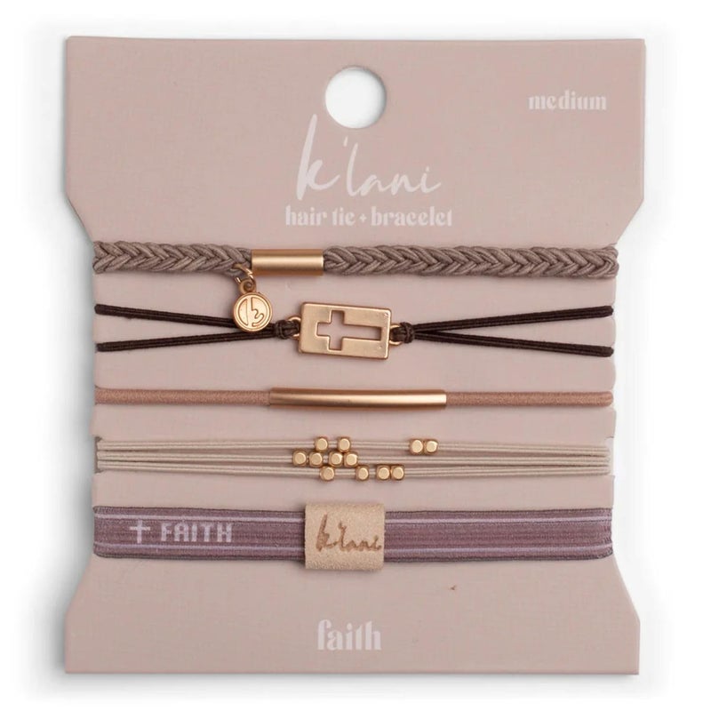 K'lani K’lani Faith Hair Tie Bracelets for Women - Boho Hair Ties & Elastic Bracelet Accessories for Hairs & Wrist - Gift for Birthdays, Mother’s Day & Graduation | 5 Pack - Small - Image 5
