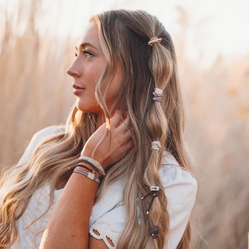 K'lani K’lani Faith Hair Tie Bracelets for Women - Boho Hair Ties & Elastic Bracelet Accessories for Hairs & Wrist - Gift for Birthdays, Mother’s Day & Graduation | 5 Pack - Small - Image 4
