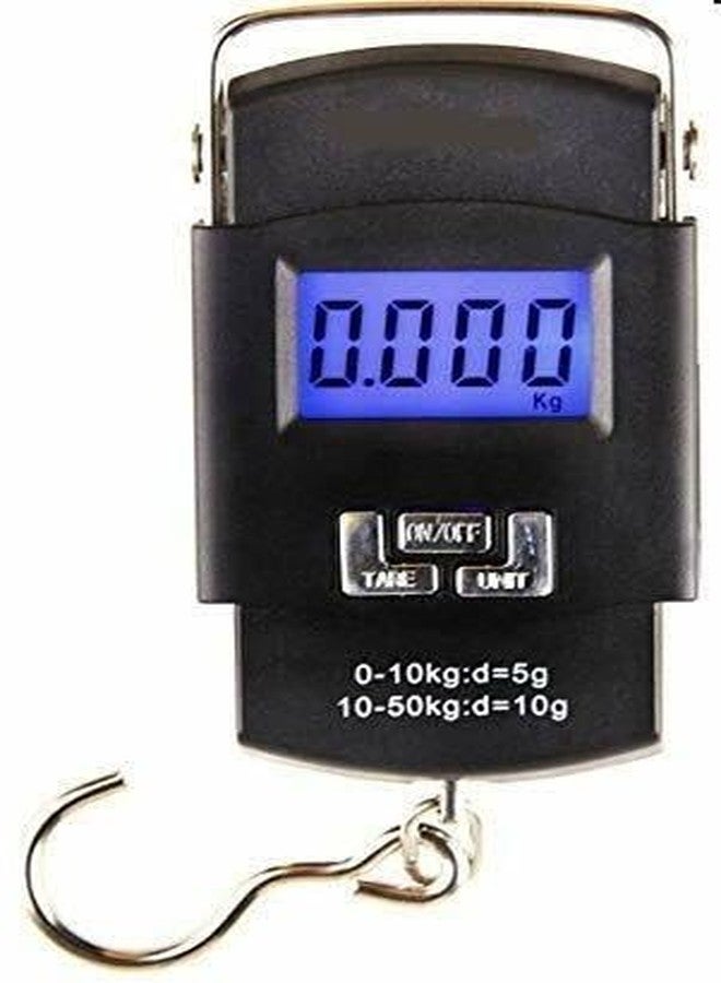 Weight Machine for Luggage, Wait Machine, Luggage Wighing Scale, Digital Weighing Scale, Bag Weighing Scale for Luggage, Electronic Portable Fishing Hook Type Digital LED Screen, 50 kg (Black) Vcx-121 - Image 1