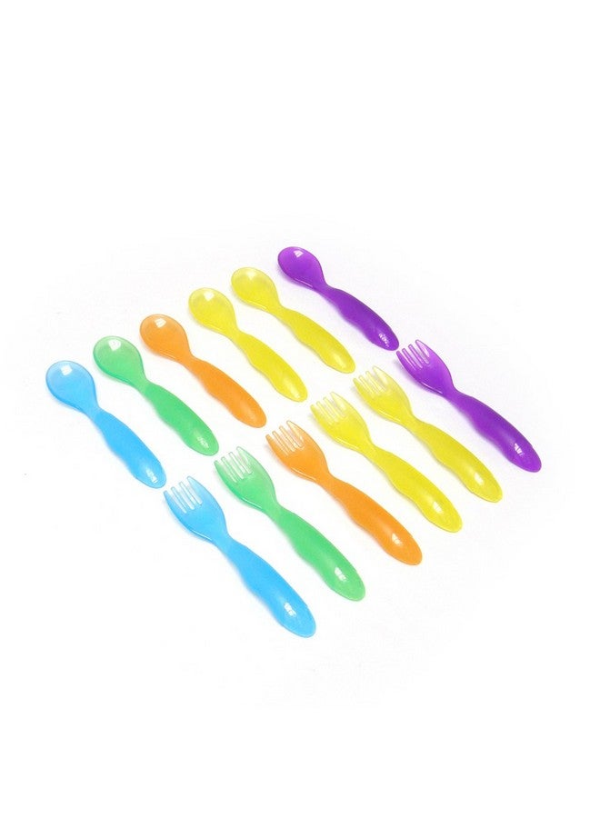 The First Years Take & Toss Toddler Fork And Spoon Flatware, Colors May Vary - Image 1