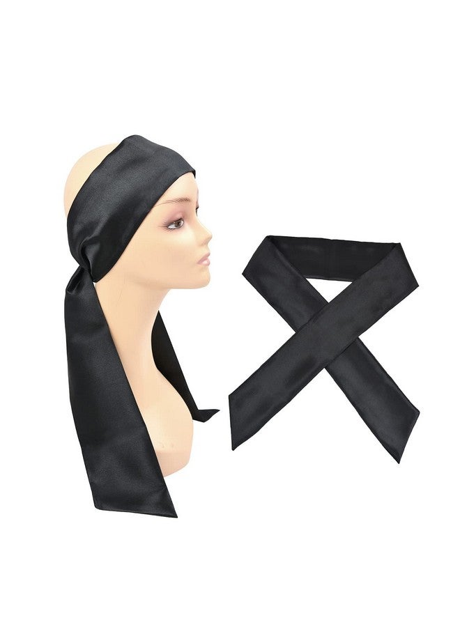 YTBYT Wig Grip Band Soft Satin Scarf Fashion Headbands For Lace Frontal Wigs Fixing Makeup Sports Yoga Facial (1 Piece Black) - Image 1