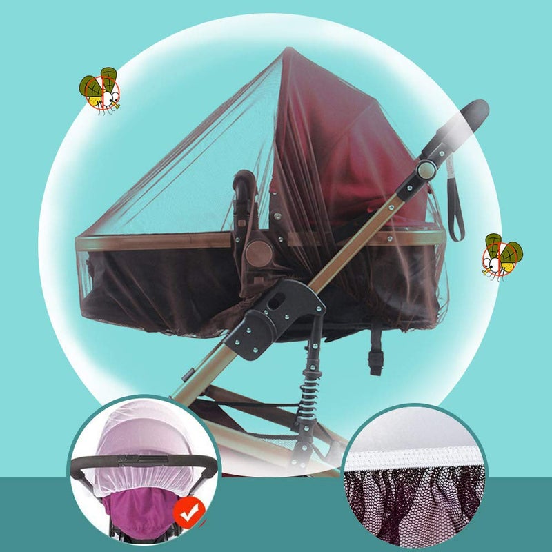 Sysmie Durable Baby Mosquito Net (2 Pack) - Perfect Bug Net for Strollers, Bassinets, Cradles, Playards, Pack N Plays and Portable Mini Crib (Coffee) - Image 3