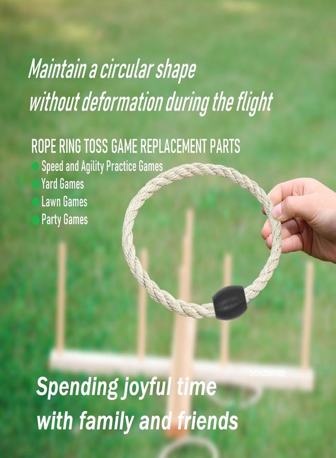 DONZWIYES 16 Pack Sisal Rope Ring Toss Game Replacement Parts for Adults and Kids, Outdoor Toss Rings for Agility Practice and Speed Game and Yard Games and Lawn Games for Party (Black and White) - Image 4