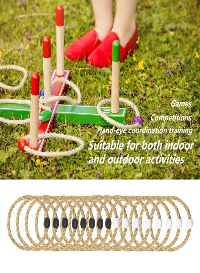 DONZWIYES 16 Pack Sisal Rope Ring Toss Game Replacement Parts for Adults and Kids, Outdoor Toss Rings for Agility Practice and Speed Game and Yard Games and Lawn Games for Party (Black and White) - Image 3