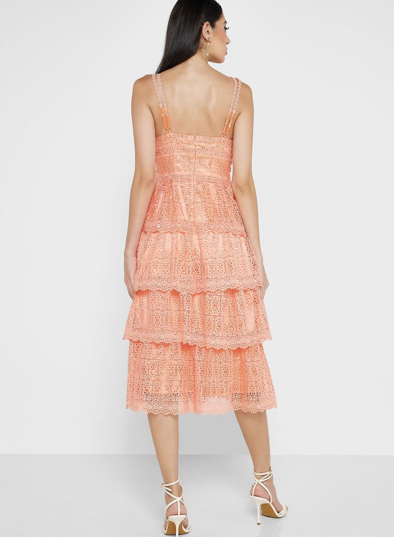 Just Me Tiered Lace Dress - Image 2
