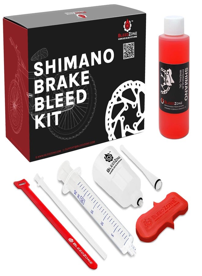 BleedZone Shimano Brake Bleed Kit with 120ml Mineral Oil - Hydraulic Brake Bleed Kit for Shimano Disc Brakes, Bike Brake, MTB Brake, and Mineral Oil Brake Maintenance - Image 1
