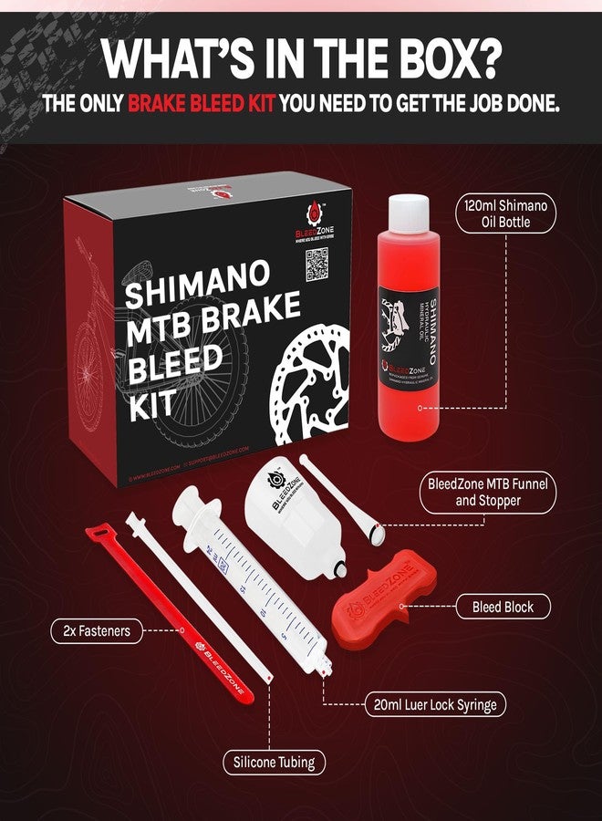 BleedZone Shimano Brake Bleed Kit with 120ml Mineral Oil - Hydraulic Brake Bleed Kit for Shimano Disc Brakes, Bike Brake, MTB Brake, and Mineral Oil Brake Maintenance - Image 3