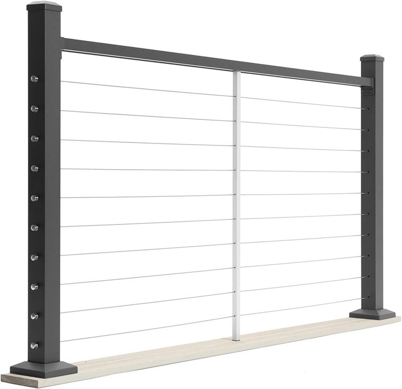 Deckorators Store Contemporary Rectangular in Stair Top Rail Brackets - Textured Black (with Screws) - Image 3