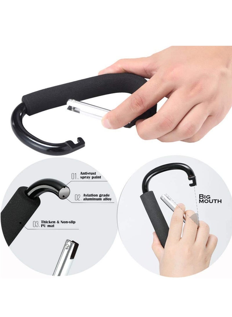 Excefore D Shape Large Buggy Carabiner Hook,Pram Pushchair Stroller Clip,Shopping Accessories Bag Holder Hook Black Universal FIT for Strollers Prams Pushchairs and to Hand Carry Your Shopping Bags  - Image 3