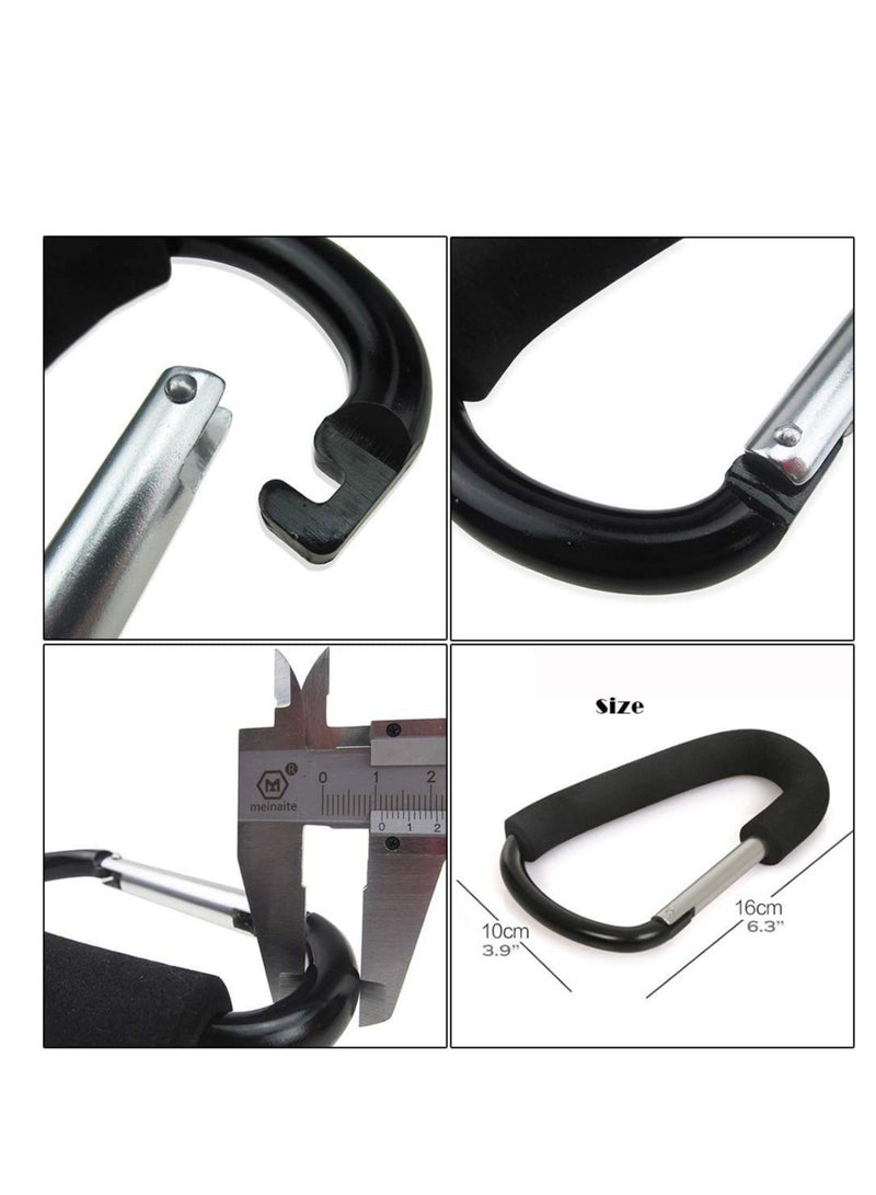 Excefore D Shape Large Buggy Carabiner Hook,Pram Pushchair Stroller Clip,Shopping Accessories Bag Holder Hook Black Universal FIT for Strollers Prams Pushchairs and to Hand Carry Your Shopping Bags  - Image 4