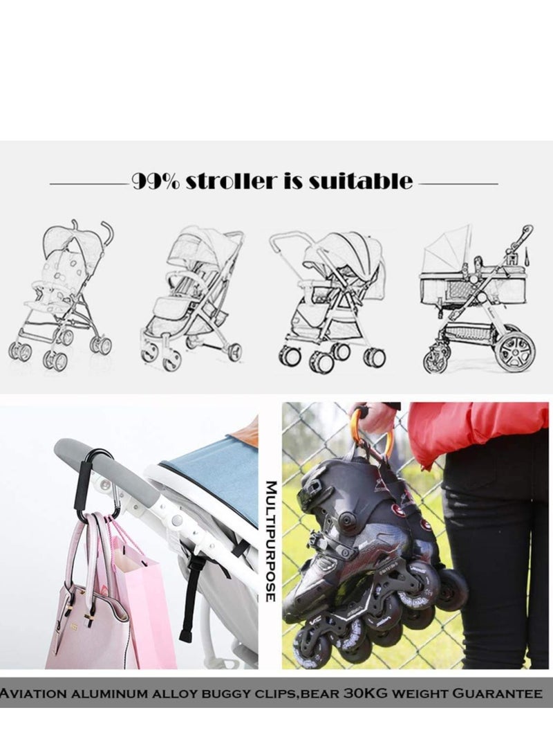 Excefore D Shape Large Buggy Carabiner Hook,Pram Pushchair Stroller Clip,Shopping Accessories Bag Holder Hook Black Universal FIT for Strollers Prams Pushchairs and to Hand Carry Your Shopping Bags  - Image 5