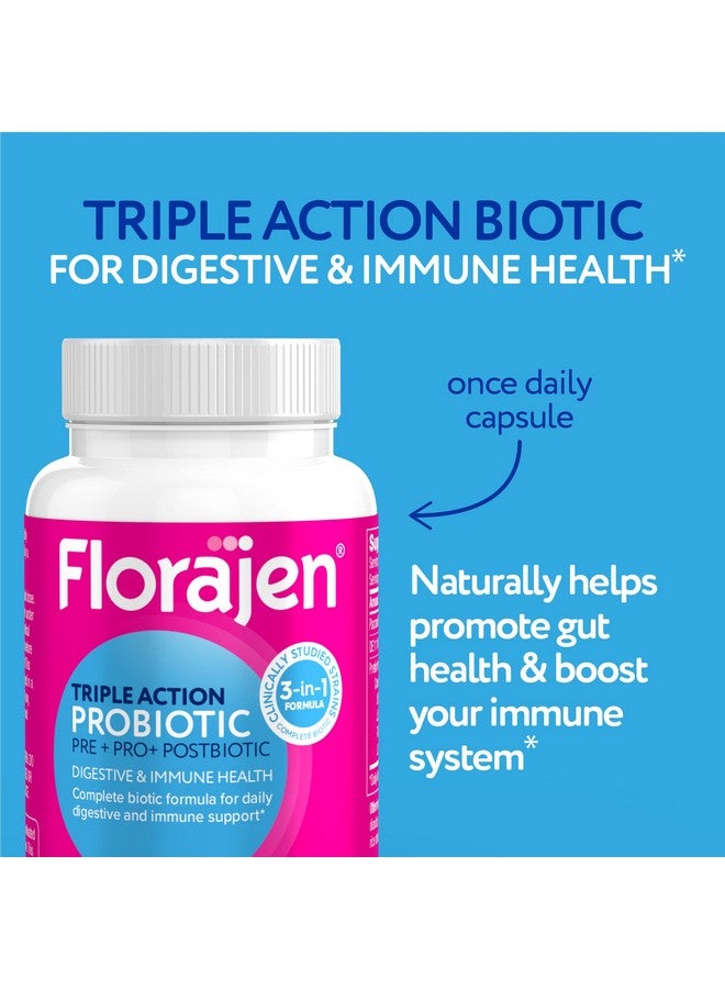 Florajen Complete Probiotic, Prebiotic, & Postbiotic, Women & Men's Daily Immune Support & Digestive Supplement for Constipation and Bloating Relief, 30 Capsules - Image 3