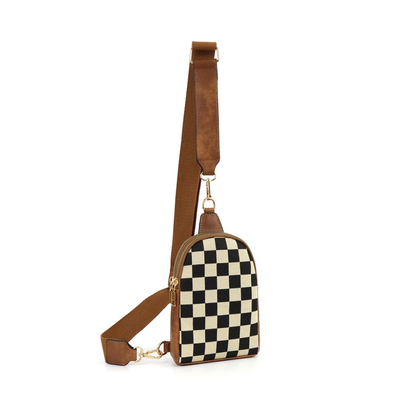 Selling Pu Checkerboard Plaid Detachable Multifunctional Crossbody Bag Shoulder Bag Waist Bag Chest Bag For Women - Image 1