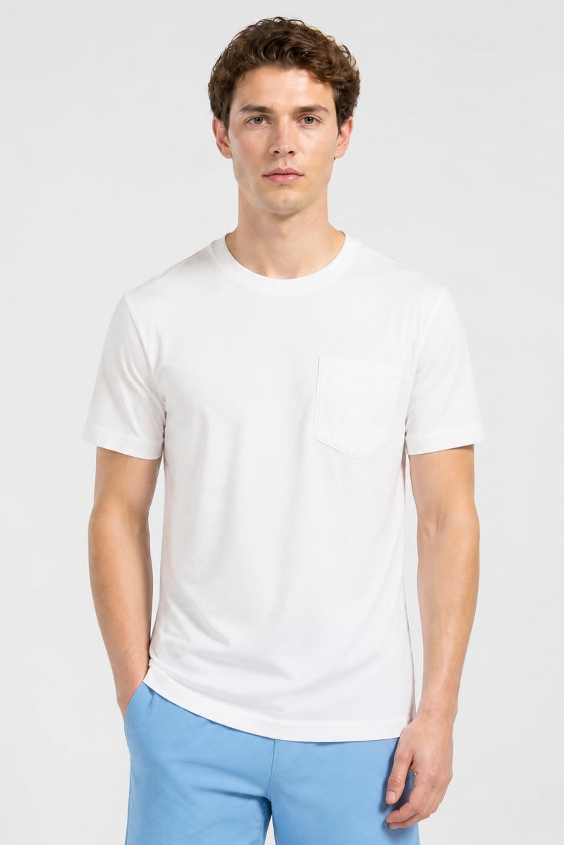 Gaiam Men Slim Fit Short Sleeve Training T-Shirt, White - Image 1