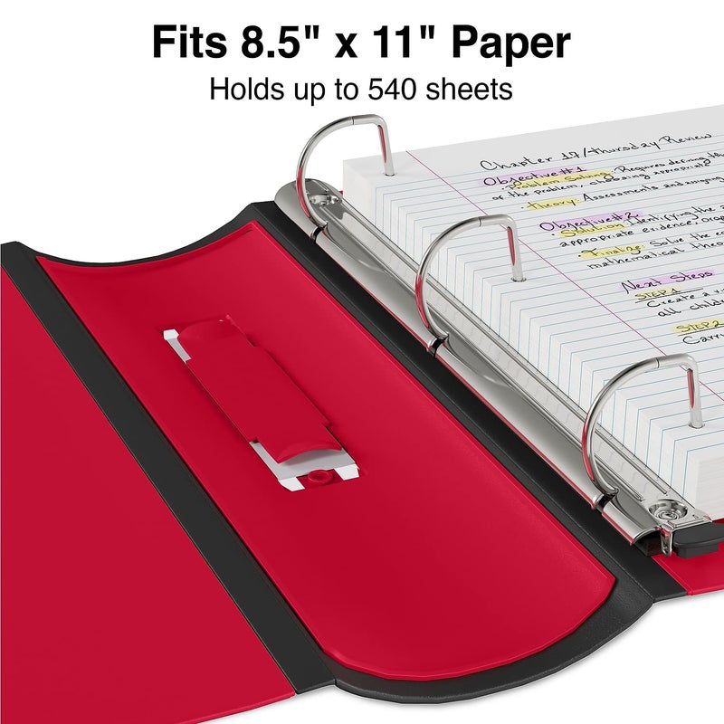 Staples Heavy-Duty 2-Inch D-Ring Binder, Red â€“ 3-Ring Binder with Pockets, Holds Up to 540 Sheets for School & Office - Image 4