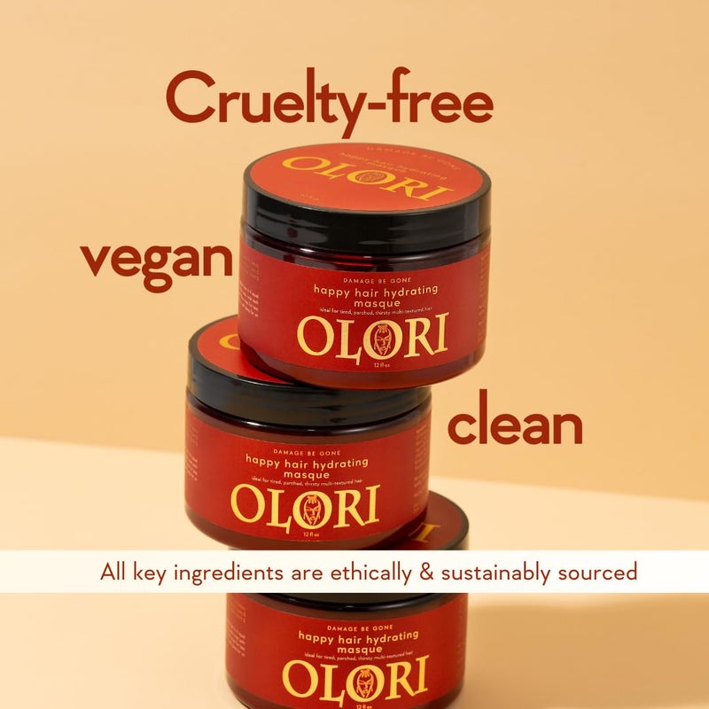 OLORI Happy Hair Mask for Dry Damaged Hair and Growth | Moisturizing Hair Mask for Curly Hair | Hydrating with Batana Oil to Help Nourish, Restore Softness & Strength - Image 5