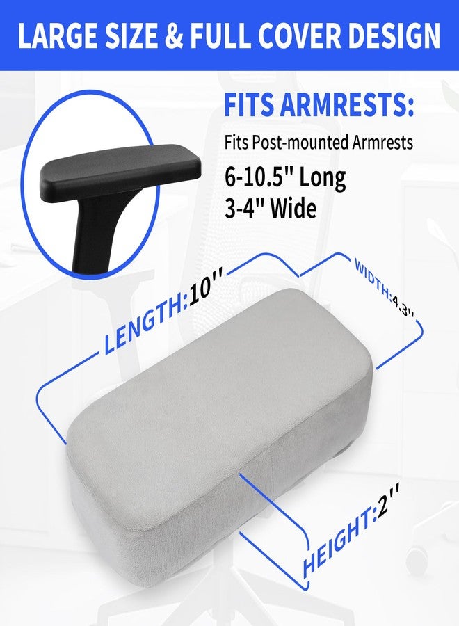YOUFi Office Chair Arm Pads Extra Soft Velvet Arm Rest Covers for Elbows & Forearms Pressure Relief, Set of 2 Armrest Covers for Desk Chair, Gaming Chair (Gray) - Image 2