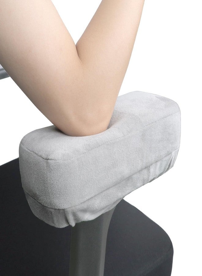 YOUFi Office Chair Arm Pads Extra Soft Velvet Arm Rest Covers for Elbows & Forearms Pressure Relief, Set of 2 Armrest Covers for Desk Chair, Gaming Chair (Gray) - Image 1