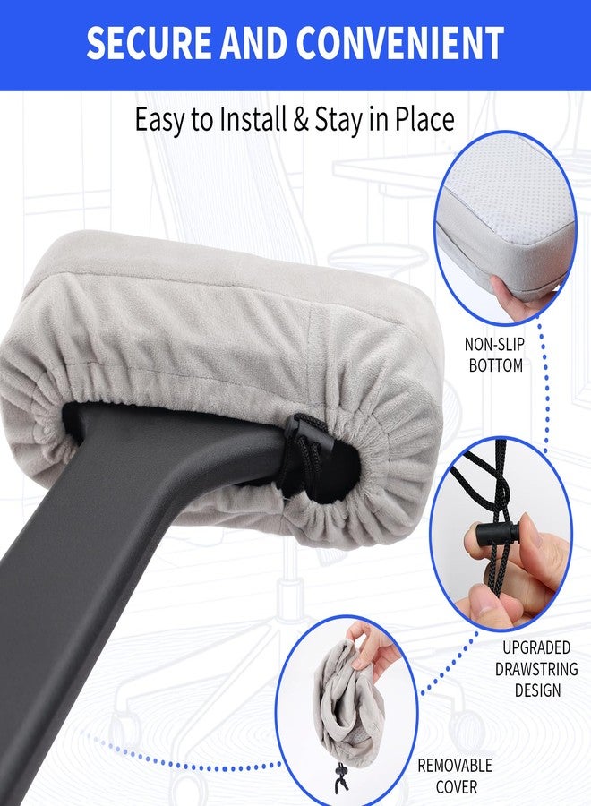 YOUFi Office Chair Arm Pads Extra Soft Velvet Arm Rest Covers for Elbows & Forearms Pressure Relief, Set of 2 Armrest Covers for Desk Chair, Gaming Chair (Gray) - Image 5