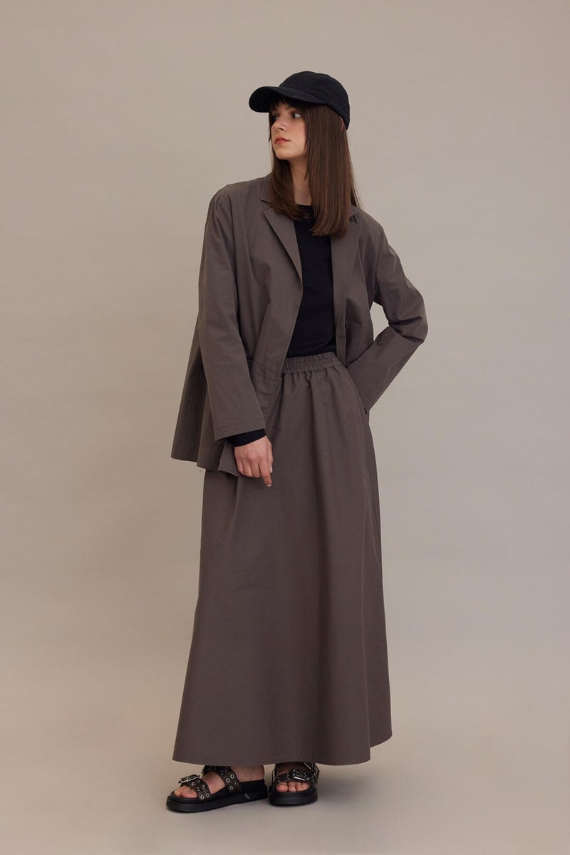 Manuka Loose Fit Flared Skirt Mink - Image 1