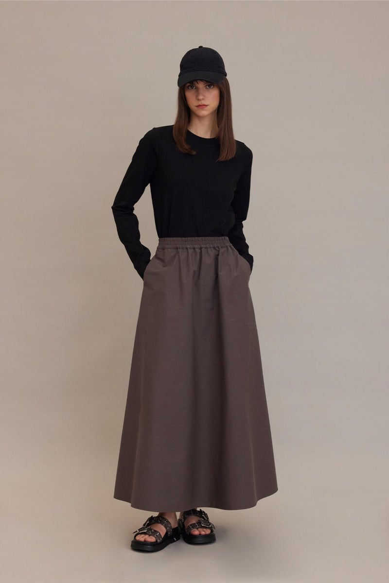 Manuka Loose Fit Flared Skirt Mink - Image 5